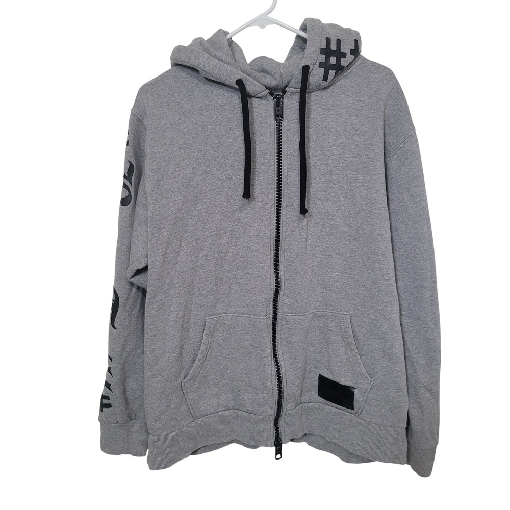 Been Trill Large Full Zip Hoodie Mens Grey Gothic Graphic Streetwear‎ Sweatshirt
